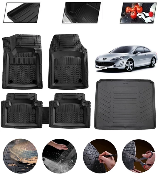 Peugeot 407 Uyumlu Paspas Araca Özel Bagaj Havuzu MBS Siyah ürün görseli 1