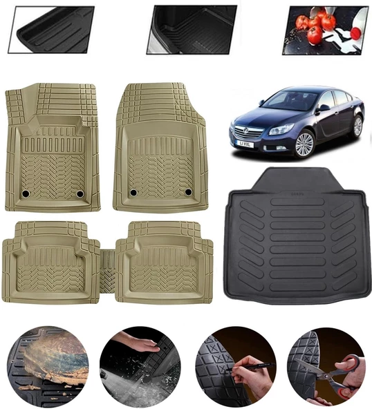 Opel Insignia 2008-2016 Sedan Uyumlu Paspas Araca Özel Bagaj Havuzu MBS Bej ürün görseli 1