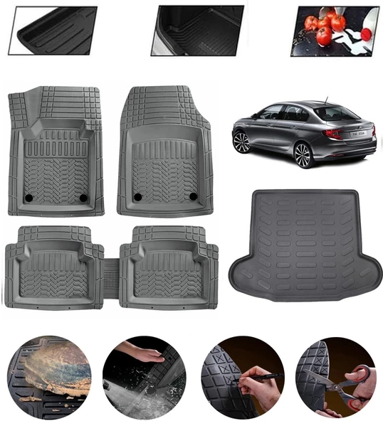 Fiat Egea Uyumlu Paspas Araca Özel Bagaj Havuzu MBS Gri ürün görseli 1