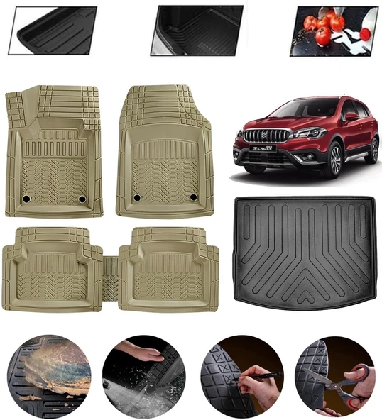 Suzuki SX4 S-Cross 2021-2026 Uyumlu Paspas Araca Özel Bagaj Havuzu MBS Bej ürün görseli 1