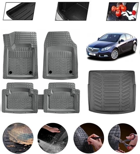 Opel Insignia 2008-2016 Sport Tourer Uyumlu Paspas Araca Özel Bagaj Havuzu MBS Gri ürün görseli 1