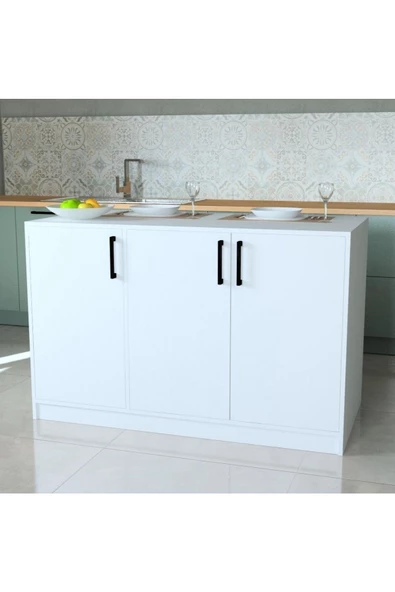 Mobilique Ada Tezgah Mutfak Masası 3Kapaklı