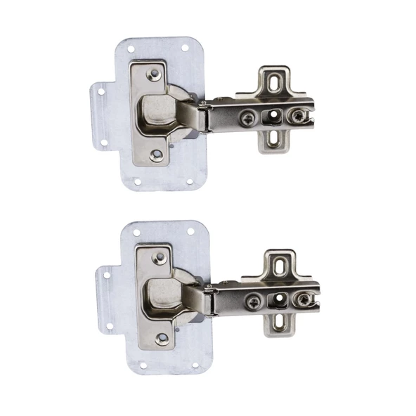 Mobilya Dolap Kapak Metal Tamir Saç Hanaks Mobilya Dolap Kapak Menteşesi Düz Tas Menteşe Set 4'lü - Resim 3