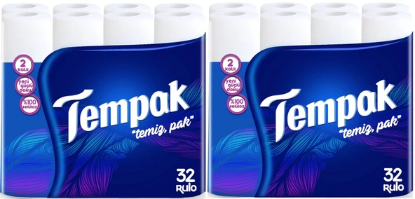 Tempak Tuvalet Kağıdı 64 Lü Pk Çift Katlı (2Pk*32)