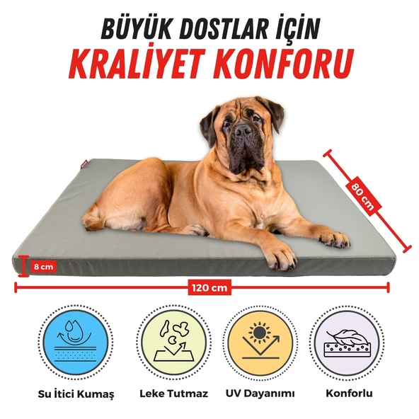 XPERMATE Patiminder Köpek Yatağı  Büyük Irk Köpek Yatağı Büyük Köpek Yatakları  80x120 cm