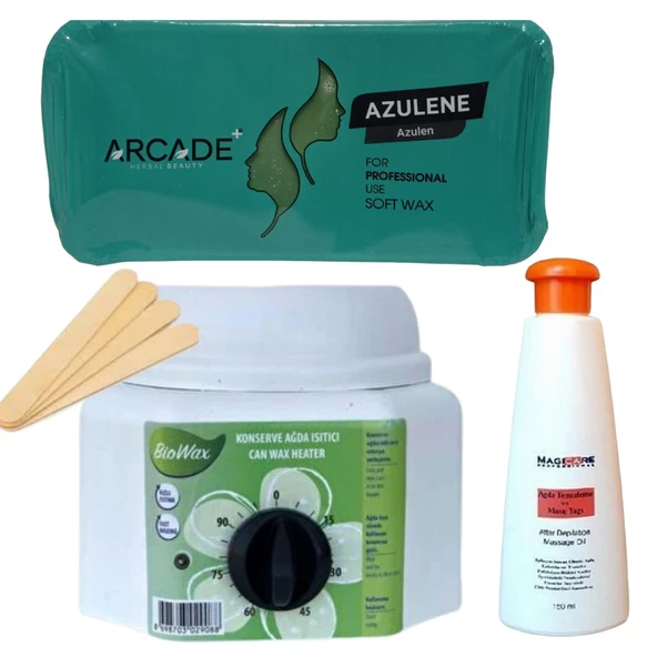 Arcade Azulene Yeşil Kalıp Sir Ağda Isıtıcılı Set