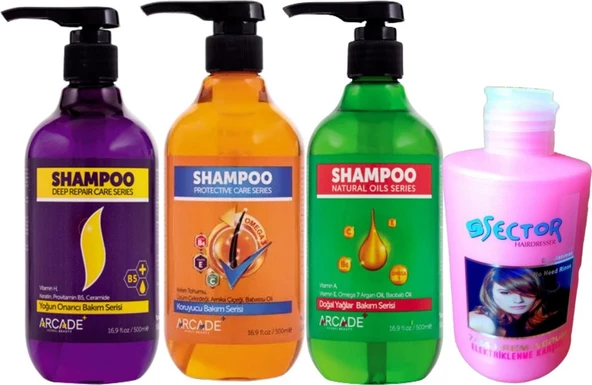Arcade Yoğun Onarıcı Bakım Serisi Saç Bakım Şampuanı 500 ml 4'lü Özel Saç Bakım Seti ürün görseli
