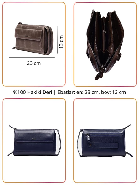 Grande Erkek Hakiki Deri El Portföy Çanta Taba 4277 - 2