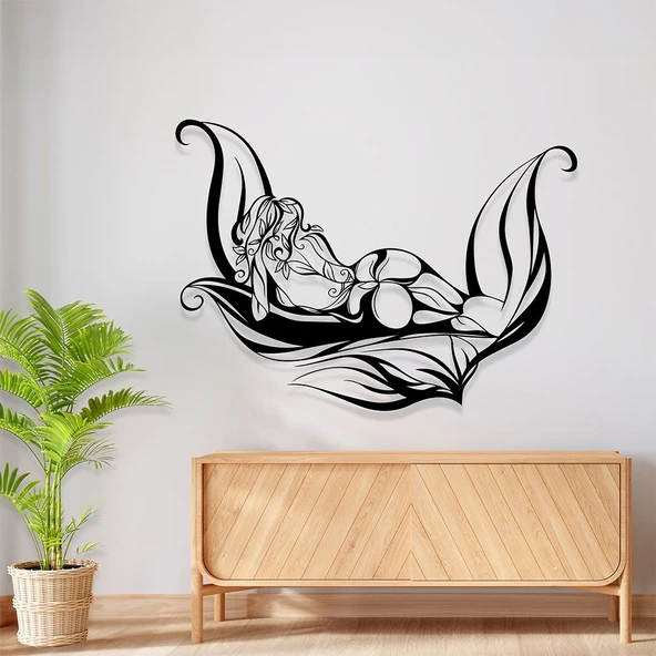 Metal Duvar Süsü Kadın Figürlü Sac Tablo Duvar Dekoru - 2