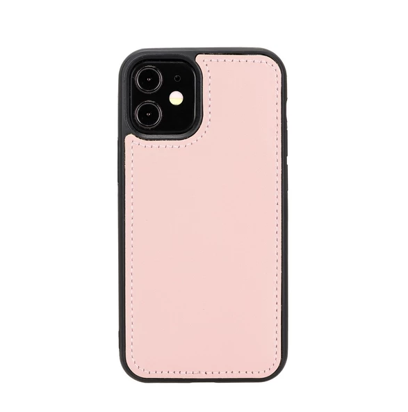 Apple iPhone 12 mini Uyumlu Deri Cüzdanlı Kılıf NU2 Pembe - 3