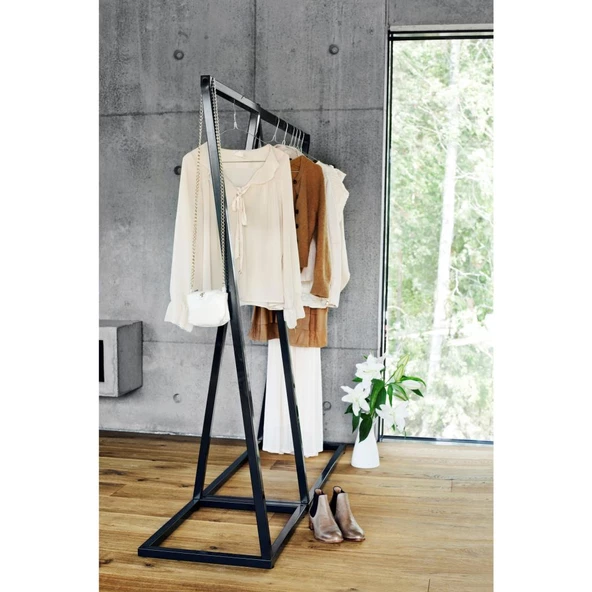 Açık Kıyafet Dolabı Metal Eşek Askılık Tasarım Açık Gardırop - 2