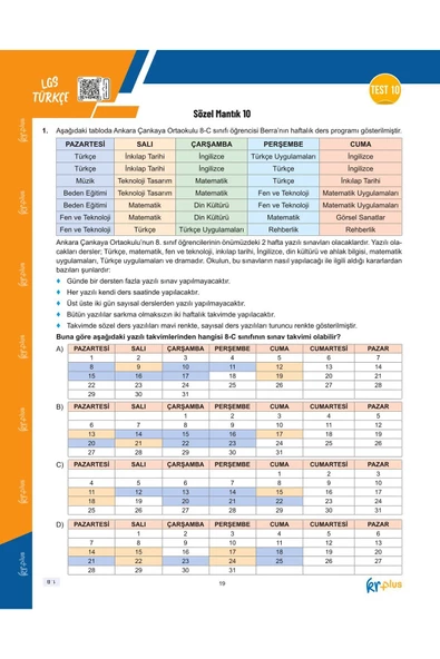 KR Plus LGS Relaks Türkçe Soru Fasikülü - 2