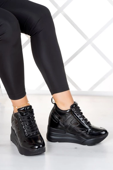 Erkan Saçmacı Maria Siyah Vegan Gizli Dolgu Spor Ayakkabı - 2