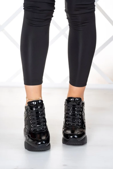 Erkan Saçmacı Maria Siyah Vegan Gizli Dolgu Spor Ayakkabı - 3