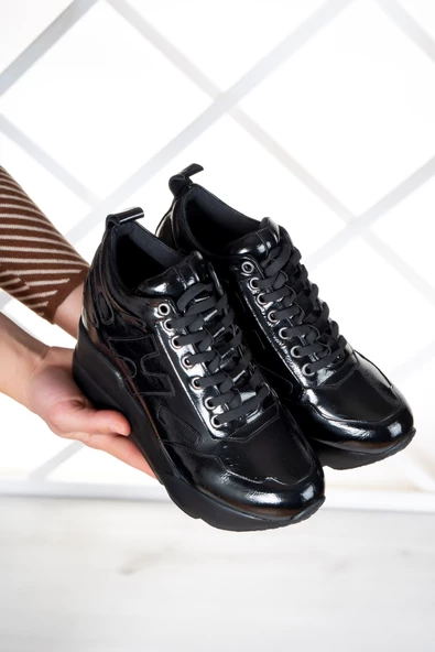 Erkan Saçmacı Maria Siyah Vegan Gizli Dolgu Spor Ayakkabı - 4