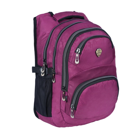 5 Bölmeli Suya Dayanıklı Ergonomik Astarlı Kumaş Okul Sırt Çantası SYG2226-Mor ürün görseli 1