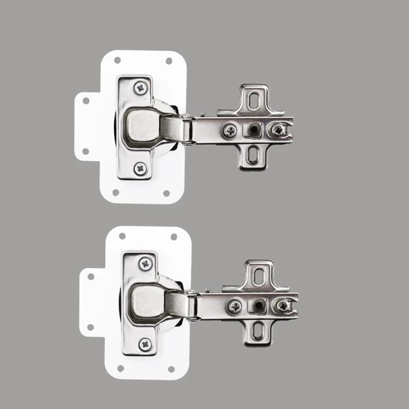 Mobilya Dolap Kapak Metal Beyaz Tamir Saç Hanaks Mutfak Gardrop Menteşesi Düz Tas Menteşe Set 4'lü - Resim 8