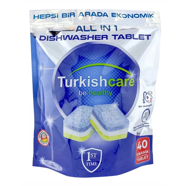 Turkishcare Hepsi 1 Arada 40 lı Bulaşık Makinası Tableti x 8 Paket (320 Tablet) - 2