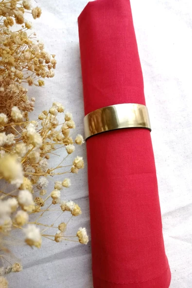 6 Adet Gold Aynalı Kemer Peçete Yüzüğü - Peçete Halkası - 3