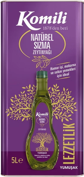 Komili Zeytinyağı 5LT Natural Ege Sızması (Teneke)