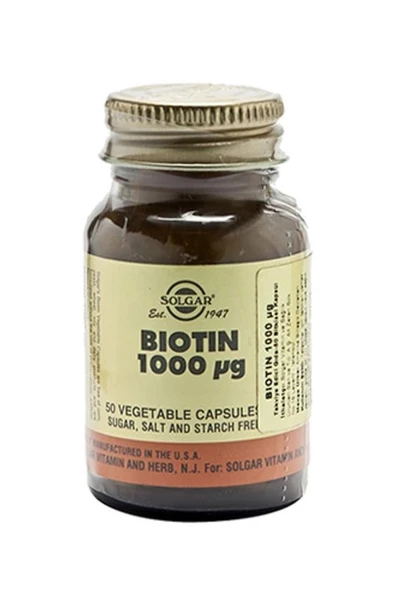 Solgar Biotin 1000 Mcg 50 Kapsül ürün görseli 1