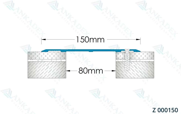 Alüminyum Zemin Kapak Dilatasyon Profilleri 150mm - 2
