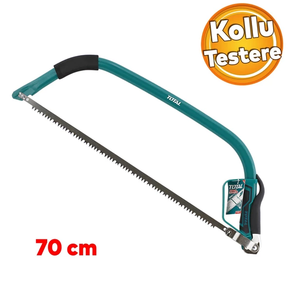 Total Kolastar Kollu Budama Testeresi 70 cm Metal Çelik Düz Ağaç Dal Bağ Sunta El Testeresi