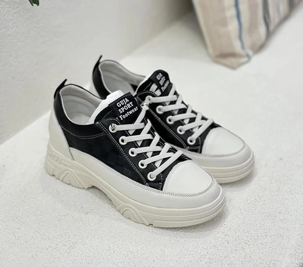 GUJA 24Y314 GİZLİ TOPUK DERİ KADIN SNEAKER AYAKKABI - 2