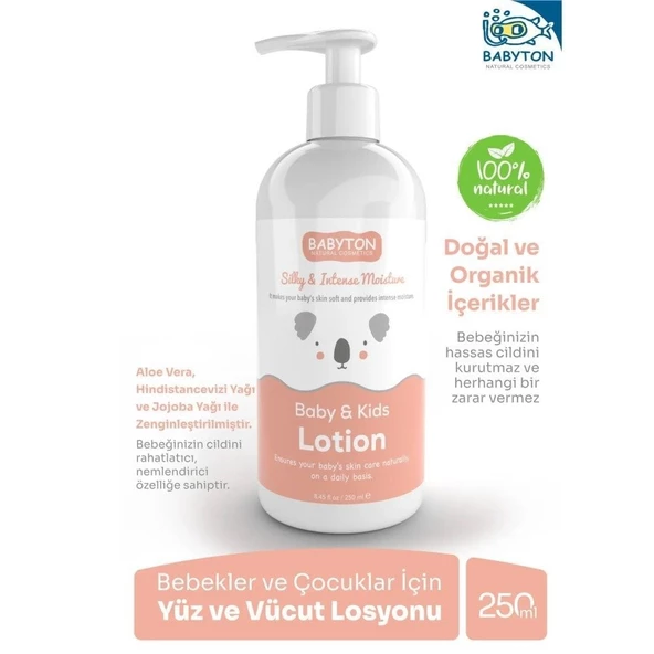 Babyton Bebek ve Çocuklar İçin Doğal Yüz ve Vücut Losyonu 250ml