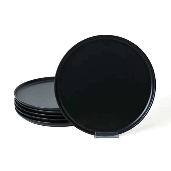 Keramika Mat Siyah Nordic Servis Tabağı 28 cm 6 Adet 956 - 6