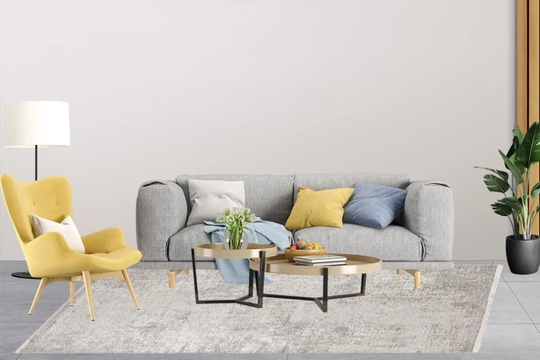 Modern Bej Dijital Baskı Hipoalerjenik Kaymaz Taban Halı Yolluk HA106 - Resim 4