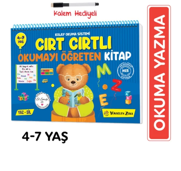 YÜKSELEN ZEKA Cırt Cırtlı Kitap Okuma-Yazmayı Öğreniyorum (4-7 Yaş)