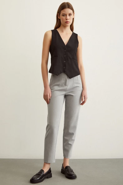 Skinny Kumaş Pantolon Gri - Resim 2