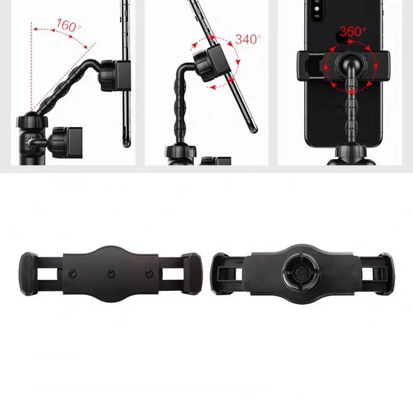 Ring Light Youtuber Tictok Makyaj Işıklı Telefon Tutucu Dual Big 16cm 4in1 - 3