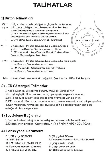 Kulaküstü Bluetooth Kulaklık ZR56 - 4