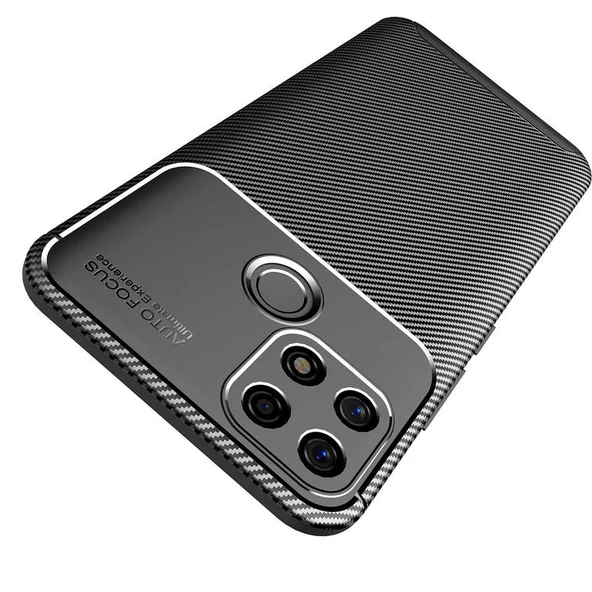 Oppo A15S Kılıf Karbon Silikon Case - 9