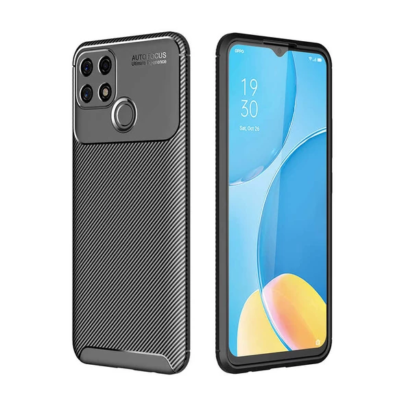 Oppo A15S Kılıf Karbon Silikon Case - 10