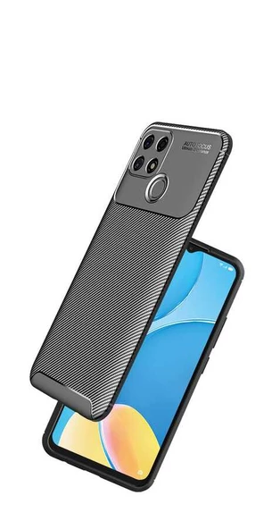 Oppo A15S Kılıf Karbon Silikon Case - 5