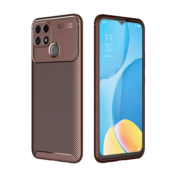 Oppo A15S Kılıf Karbon Silikon Case