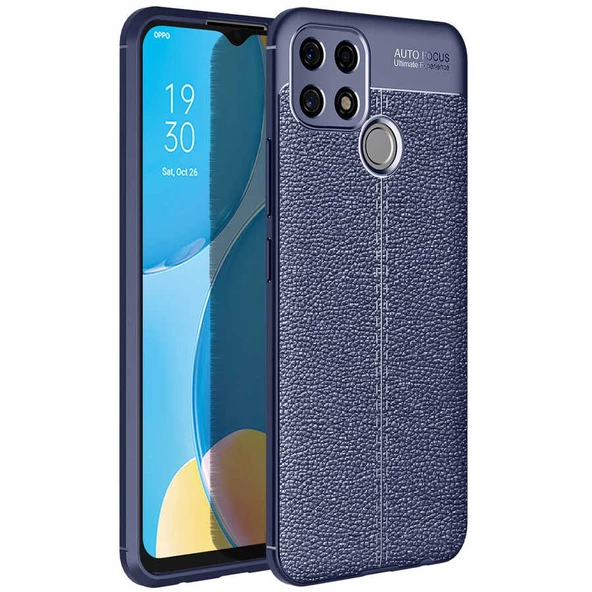 Oppo A15S Kılıf Deri Tarzı Niss Silikon Case