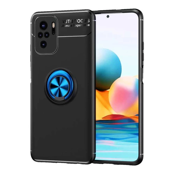 Xiaomi Redmi Note 10S Kılıf Yüzüklü Magnetli Ravel Case