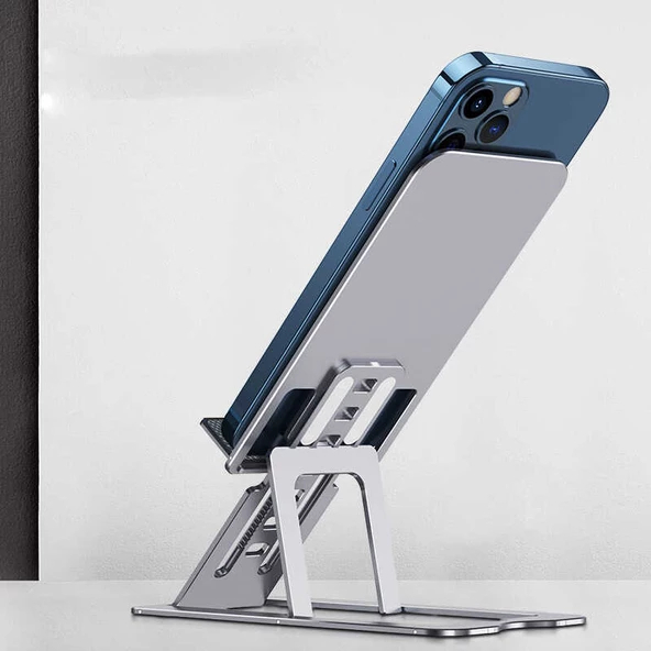 Masaüstü Slim Alüminyüm Tablet Telefon Standı Tutucu H8 - 4