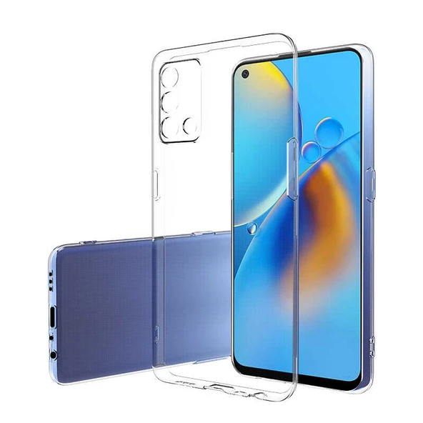 Oppo A74 4G Kılıf Şeffaf Silikon Hibrit Case