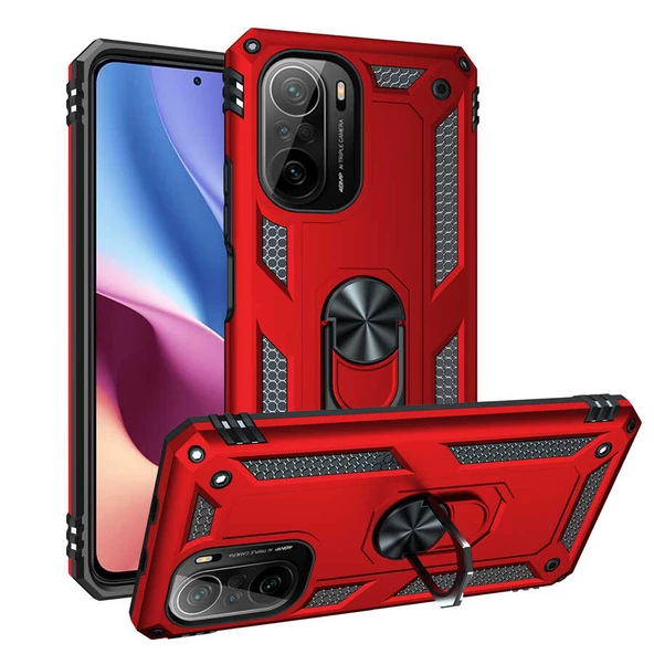 Xiaomi Mi 11İ Kılıf Yüzüklü Zırh Tank Vega - 12