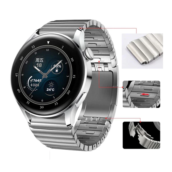 Samsung Galaxy Watch 46mm Kordon Baklalı Metal Kordon - 4