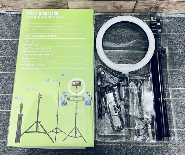 Cande Ring Light Işıklı Tripod 3 Telefon Tutucu Bluetoothlu DC-36 - 3