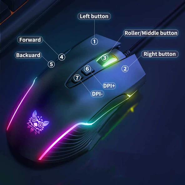 RGB Işıklı Oyuncu Mouse Onikuma CW905 - 7