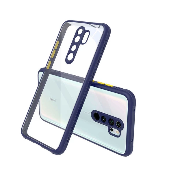 Xiaomi Redmi Note 8 Pro Kılıf Kenar Renkli Sararmaz Şeffaf Kapak - 10