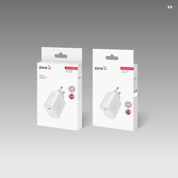 Zore XMac Serisi X3 20W Seyahat Şarj Başlığı - 3