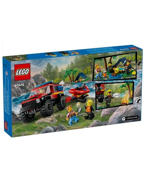 Lego 4x4 Kurtarma Botlu İtfaiye Kamyonu 60412